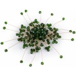 Stoklasa brož se skleněnými broušenými korálky Hand made 7 (7) zelená zlatá – Zboží Dáma