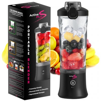 ActivePlus přenosný bezdrátový na smoothie nabíjecí 600ml Černý – Zboží Dáma