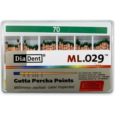 DiaDent Gutaperčové Čepy ML.029 02Taper ISO70 120 ks – Hledejceny.cz