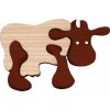 Dřevěná hračka Fauna vkládací puzzle z masivu Malá kráva černá
