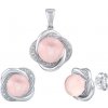 SILVEGO stříbrný set šperků Ariel s pravým růženínem a Brilliance Zirconia JST14738SRO