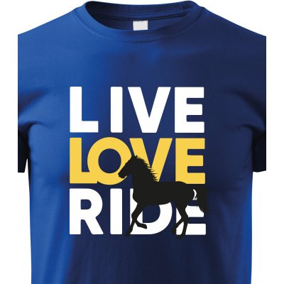 dětské tričko Live love ride, modrá – Zboží Mobilmania