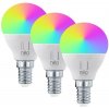 Žárovka Immax NEO LITE SMART sada 3x žárovka LED E14 6W RGB+CCT barevná a bílá, stmívatelná, Wi-Fi, P45, TUYA 07745C