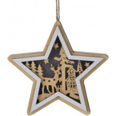 Home Styling Collection Dřevěná vánoční dekorace k zavěšení 12 cm – Hledejceny.cz