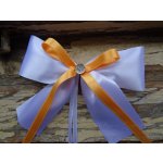 Atlasová mašle na auto bílá s oranžovou 176 – Hledejceny.cz