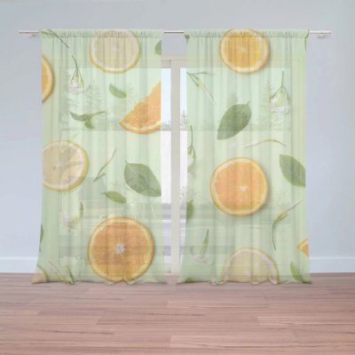 Záclony Citrus a květ: 2 ks - 150x250 cm - Sablio – Hledejceny.cz