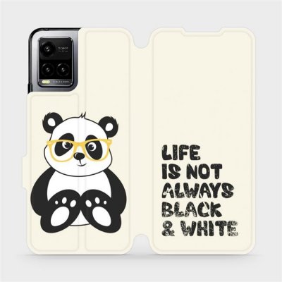 Pouzdro Mobiwear Flip Vivo Y33s - M041S Panda - life is not always black and white – Hledejceny.cz