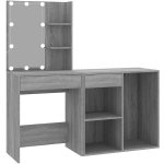 VidaXL 3120186 LED toaletní stolek se skříňkou kompozitní dřevo šedá sonoma – Zbozi.Blesk.cz