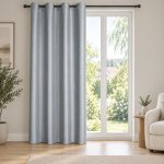 MyBestHome GOLD Zatemňovací závěs LUNERA s leskem šedá s kroužky 140x250 cm – Hledejceny.cz