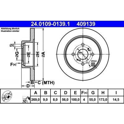 Brzdový kotouč ATE 24.0109-0139.1