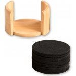 KESPER Podtácky 12 ks 10 cm bambus/plsť černé 58747 – Sleviste.cz