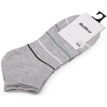 Prima-obchod pánské / chlapecké bavlněné ponožky kotníkové 7 šedá světlá proužky