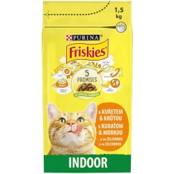 FRISKIES Indoor Cats kuře se zeleninou 1,5 kg