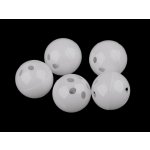 Chrastítko kulička Ø2,4 a 2,6 cm - (Ø26 mm) bílá (5 ks) – Zboží Dáma