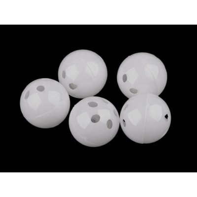 Chrastítko kulička Ø2,4 a 2,6 cm - (Ø26 mm) bílá (5 ks) – Zboží Dáma