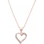 Beneto Růžově pozlacený stříbrný se srdcem AGS289/47-ROSE – Zboží Mobilmania