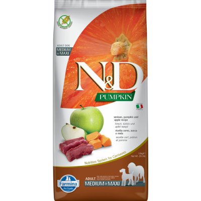 N&D Pumpkin Dog Adult Medium & Maxi Venison & Apple 12 kg