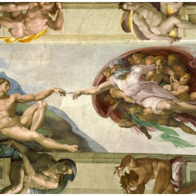 Grafika Stvoření Adama ze Sixtinské kaple 1508-1512 1000 dílků