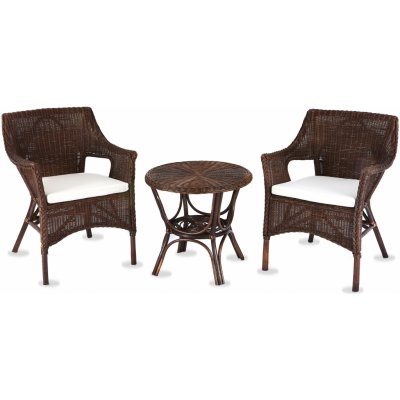 Aga Ratanová sestava LARUS Tmavě hnědá/Bílá – Zboží Dáma