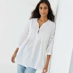 Jednobarevmá tunika se sámky a macramé bílá – Zboží Mobilmania