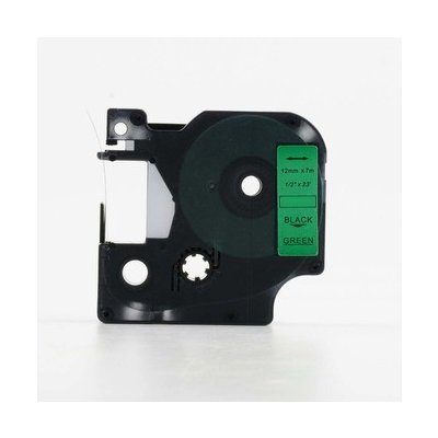 Kompatibilní páska s Dymo 45019, S0720590, 12mm x 7m černý tisk / zelený podklad – Zboží Živě