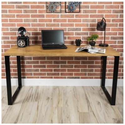 HowHomely | Pracovní stůl BLAT 140 x 60 cm černá/hnědá | DD0376 – Sleviste.cz