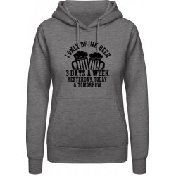 AWDis Hoodie mikina Pivo Piju Včera, dnes a Zítra Uhlíková