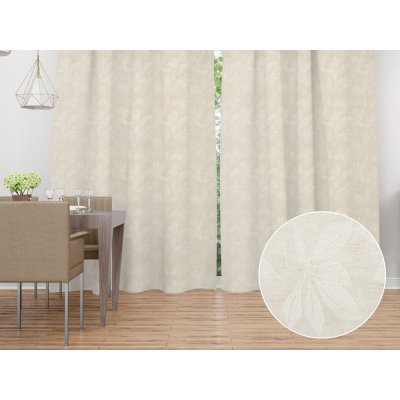Biante Dekorační závěs TF-065 Listy na režném 150x150 cm – Sleviste.cz