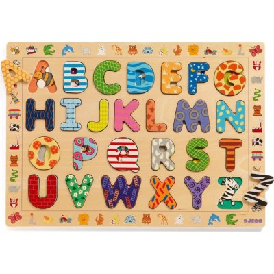 Djeco Vkládací puzzle abeceda se zvířátky – Zboží Mobilmania