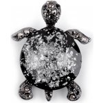 Prima-obchod Brož s broušenými kamínky želva, barva 3 antracit 118885 – Zboží Dáma