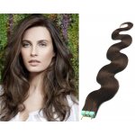 Vlasy pro metodu Pu Extension TapeX Tape Hair Tape in 60cm vlnité tmavě hnědé – Sleviste.cz