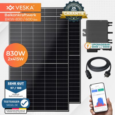 VESKA solární systém 830 W / 600 W 600 W s možností rozšíření na 800 W – Zboží Mobilmania