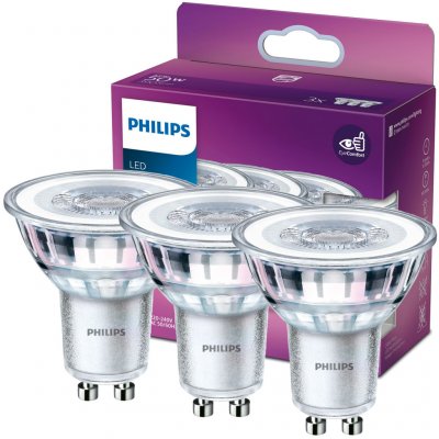 Philips 3x LED halogenová žárovka GU10 PAR16 4,6W = 50W 390 lm 4000K Neutrál – Hledejceny.cz