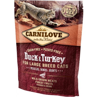 Carnilove Duck & Turkey for Large Breed Cats Muscles Bones Joints 400 g – Zboží Mobilmania