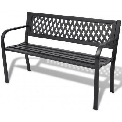 VidaXL Zahradní lavice 118 cm ocelová černá – Hledejceny.cz