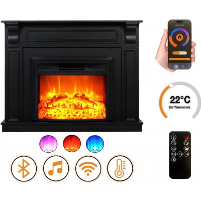 DLC Home Elektrický krb Mykonos Black EF 4 – Zbozi.Blesk.cz