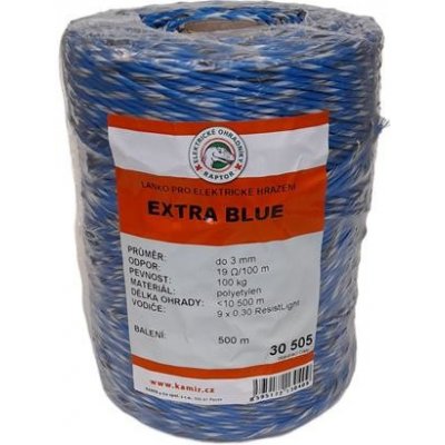 Polyetylenové lanko pro elektrické ohradníky EXTRA BLUE 3 mm – Hledejceny.cz