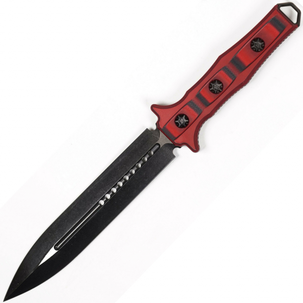 Heretic Knives Nephilim DLC Blade, Red/Blk G10 Handle H003-6A-REDBLK