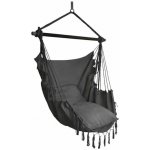 RealG RC-K-574 Brazilské závěsné houpací křeslo s polštáři černé – Sleviste.cz