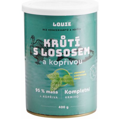 Louie Dog Krůtí s lososem a kopřivou 4 x 400 g