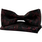 Quentino pánský s bordó ornamentálním vzorem PMKV90 černý – Zboží Dáma