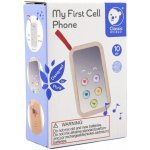 Teddies Telefon Mobil dřevo 11cm na baterie se zvukem v krabičce 8x12x4cm 10m+ – Zboží Mobilmania