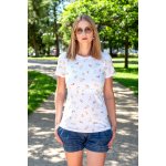 Jsem máma bavlněné kojicí tričko bílé s lístečky – Zboží Dáma