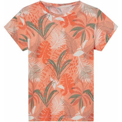 lupilu Dětské lněné triko oranžová/listí – Zboží Mobilmania