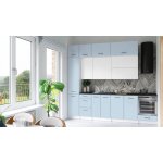 FRONTI Kuchyňská linka DAFNI 280cm Bílá/Denim – Sleviste.cz