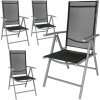 Zahradní židle a křeslo tectake 401632 4 Zahradní židle hliníkové černá/stříbrná hliník