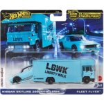 Hot Wheels Premium Car Culture Team Transport Nissan Skyline 2000 GT-R LBWK + Fleet Flyer – Zboží Dáma