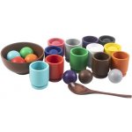 Montessori Ulanik dřevěná hračka "Balls in cups" – Zboží Dáma