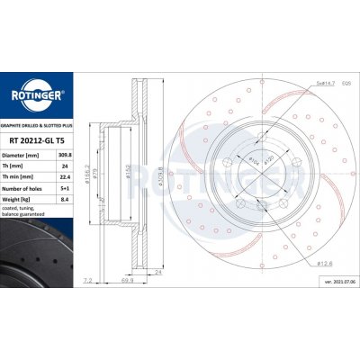 Brzdový kotouč ROTINGER RT 20212-GL T5 – Sleviste.cz