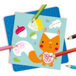SES Creative Dobarvi si zvířátko kreativní set 16 listů s pastelkami – Hledejceny.cz
